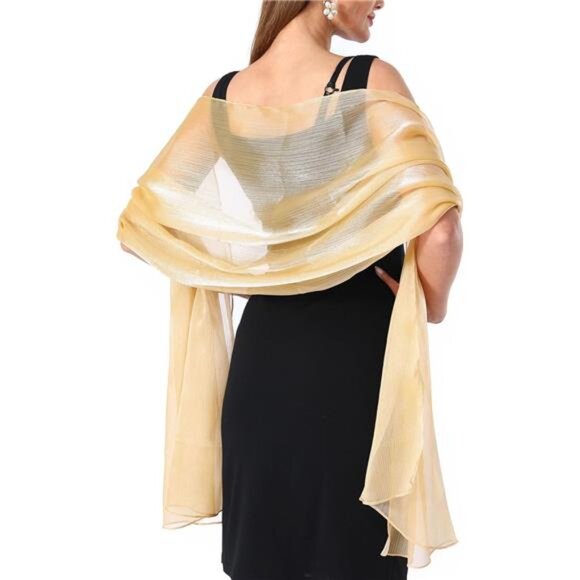 Crepe Shawl for Women, Elegant Sheer Shawls and Wraps for Formal - Picture 1 of 5